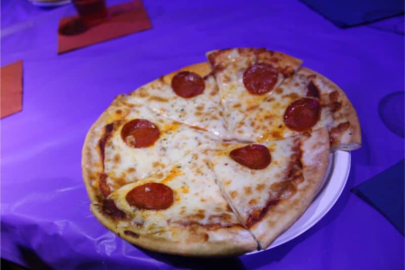 Pizza at the LaserZone party.