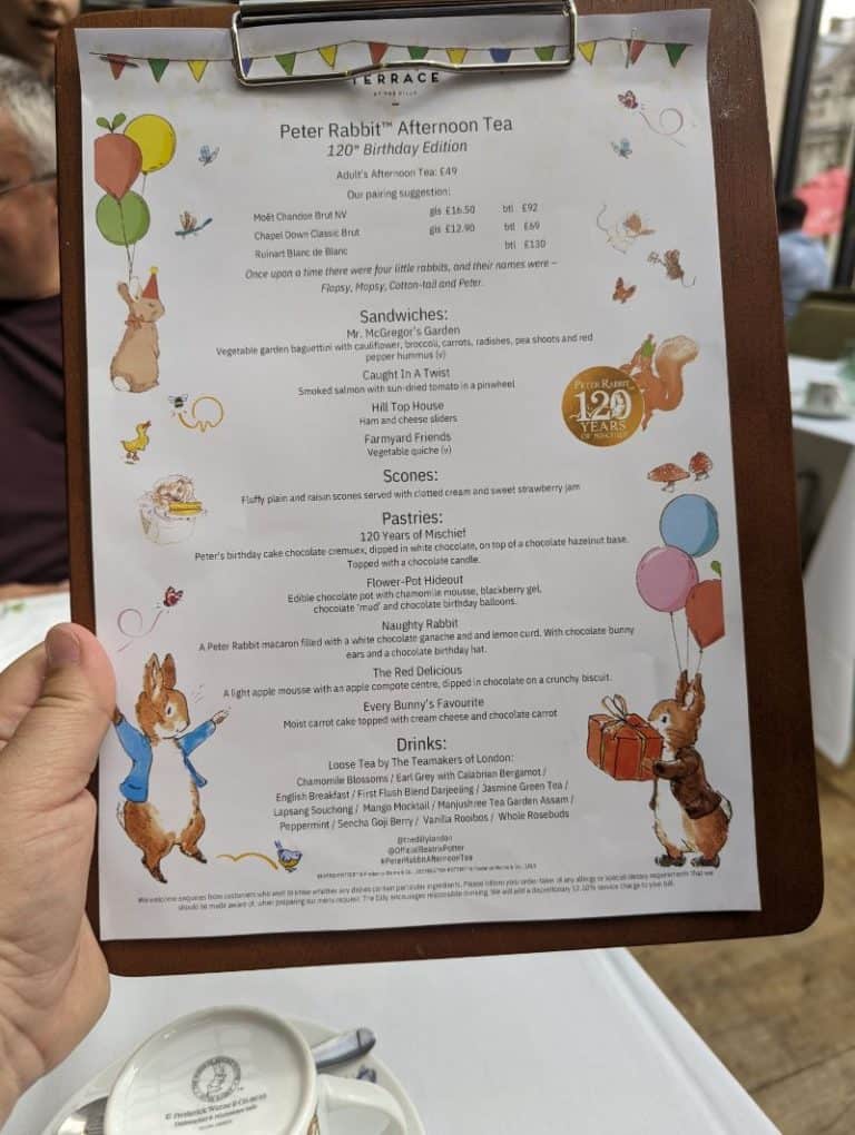 Peter Rabbit Afternoon Tea at The Dilly, London Review ⋆ Yorkshire