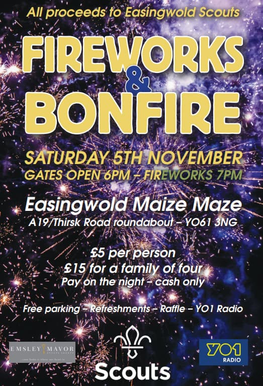bonfire night yorkshire fireworks