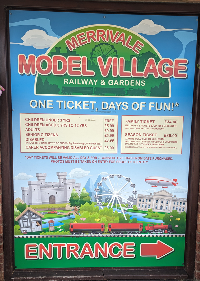 Merrivale Model Village Great Yarmouth prices 