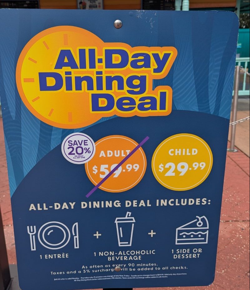 Seaworld Orlando all day dining prices