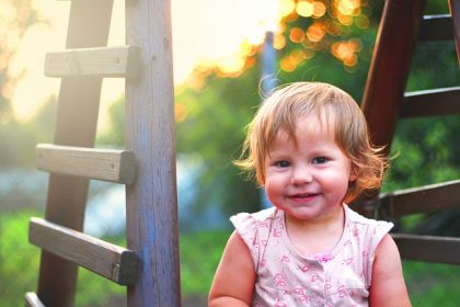 child in garden