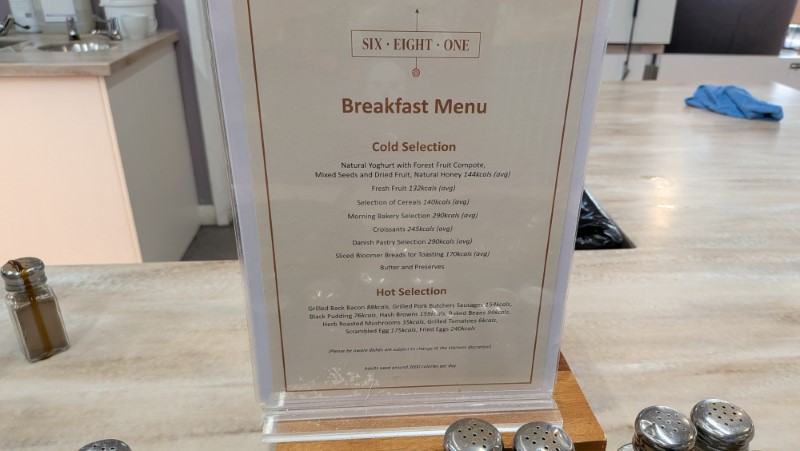 Breakfast Menu Six Eight One Lounge Leeds Bradford Airport