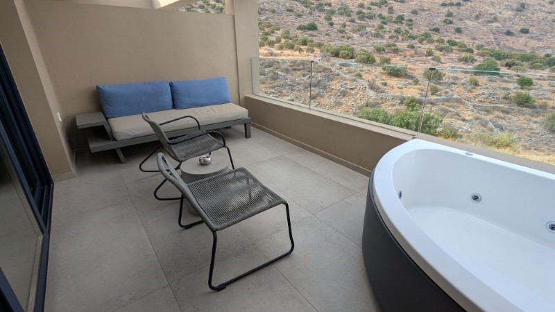 Domes Aulūs Elounda, Crete Sapphire Zen Suite with Bathtub Review - Balcony