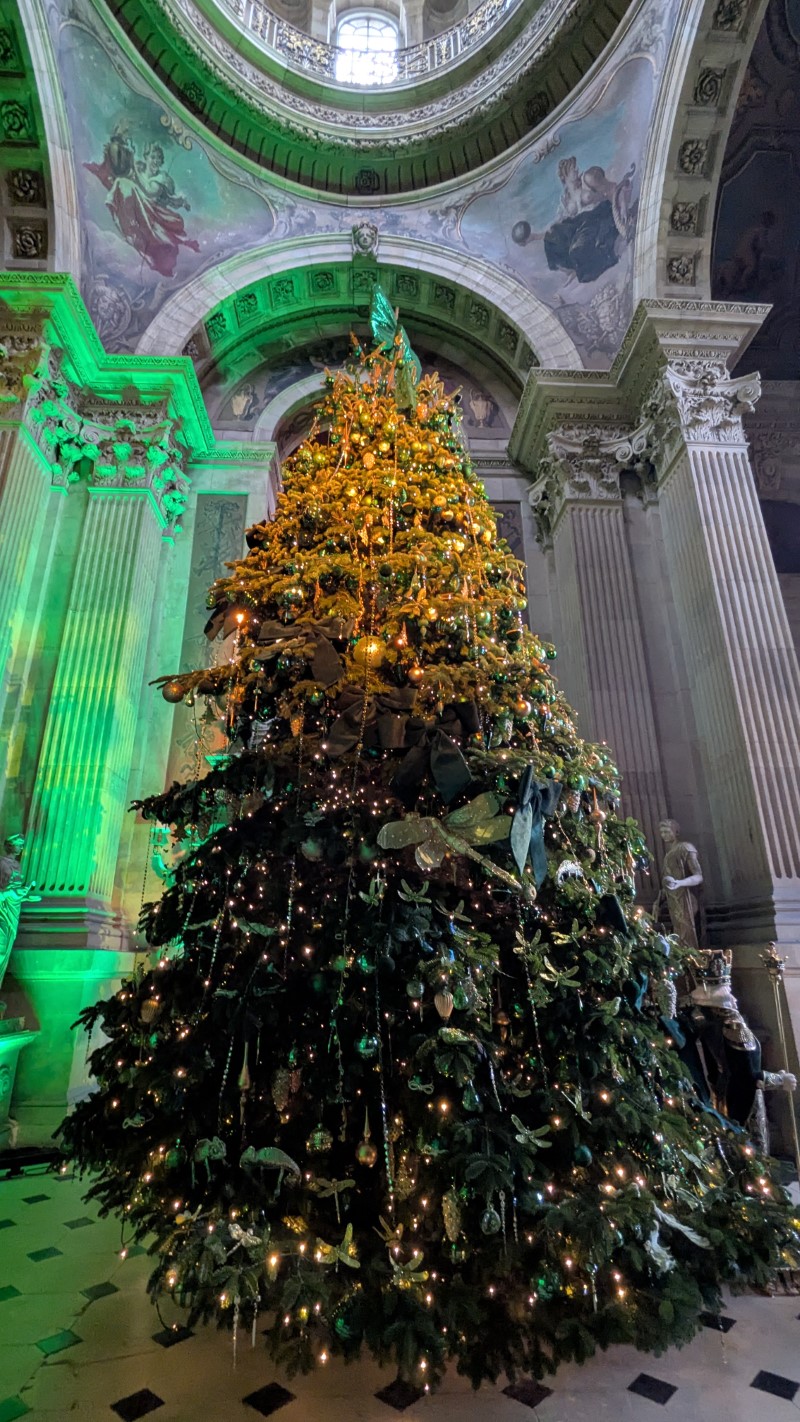 The Christmas tree in the Great Hall at Castle Howard