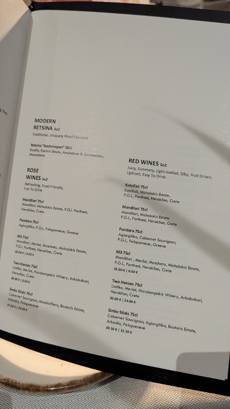 The Griglia Restaurants Menus at Domes Aulus Elounda