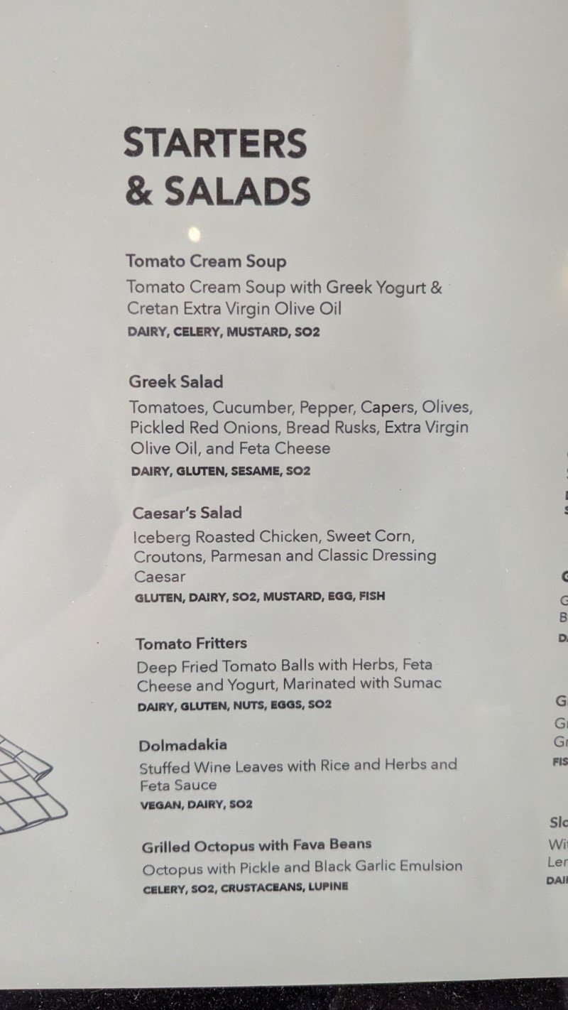 The Griglia Restaurants Menus at Domes Aulus Elounda