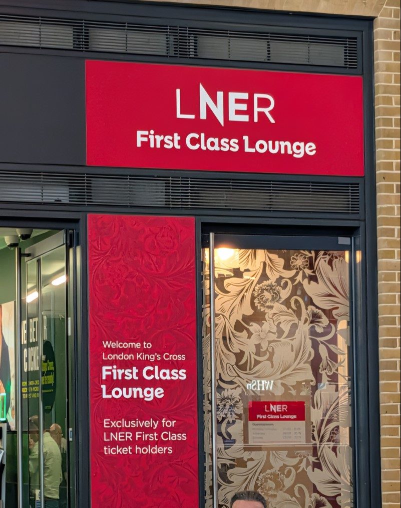LNER first class lounge at London Kings Cross