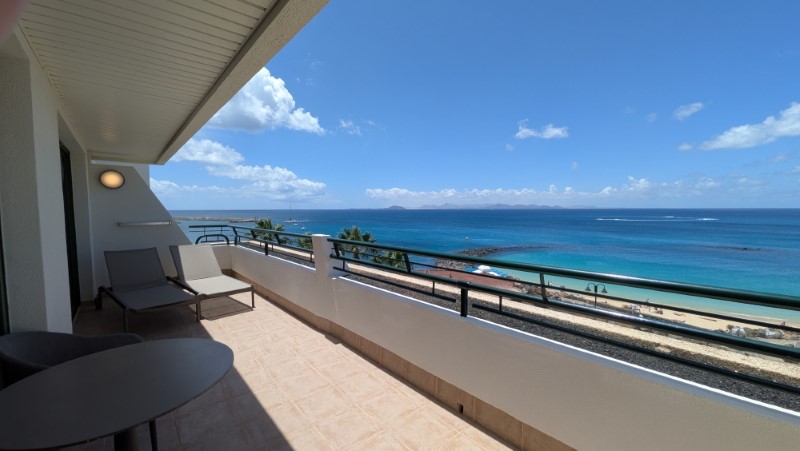 The balcony and view of the Master Suite with Ocean View at Dreams Lanzarote
