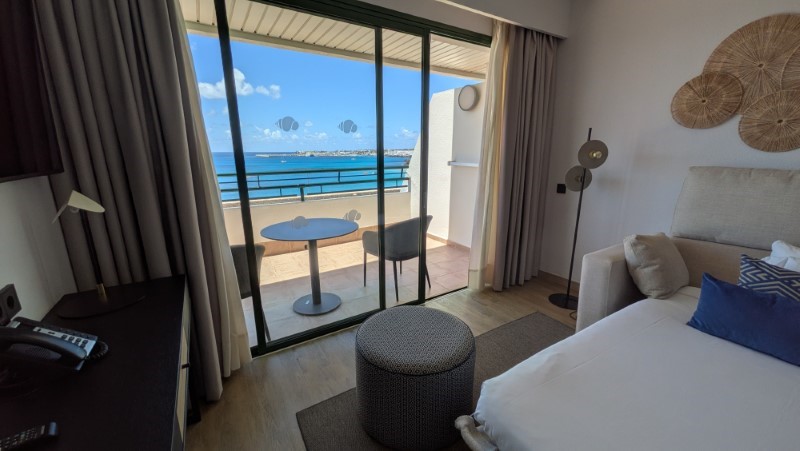 The balcony and view of the Master Suite with Ocean View at Dreams Lanzarote