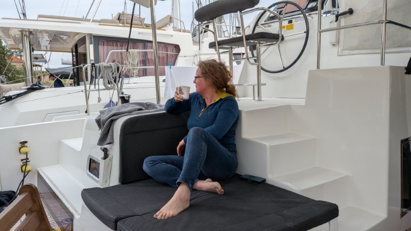 Public spaces on board a Lagoon 42 Catamaran