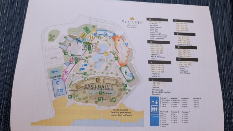 Secrets Lanzarote Resort Map