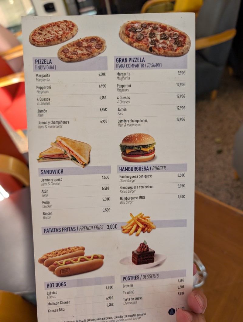 Pool bar menu Gran Hotel Bali Benidorm Review